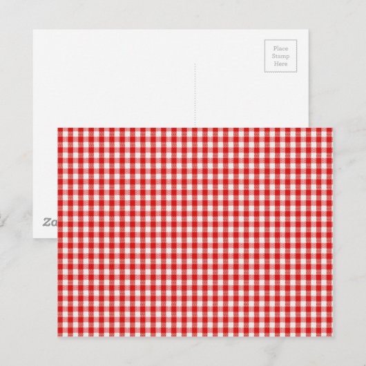 Gecontroleerd rood en wit briefkaart (Voorkant / Achterkant)