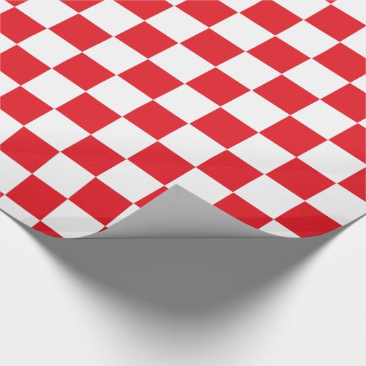 Gecontroleerd Rood en Wit Cadeaupapier (Hoek)