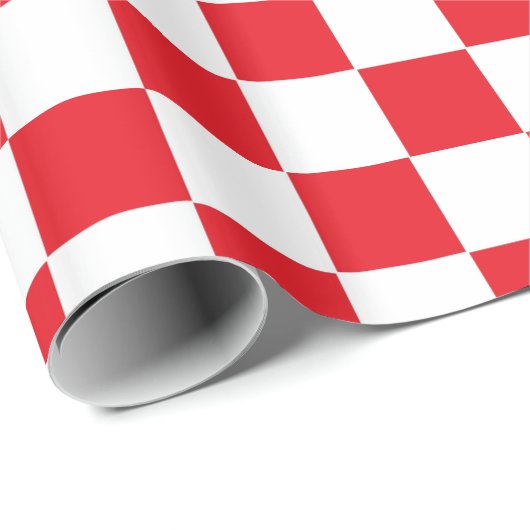 Gecontroleerd Rood en Wit Cadeaupapier (Rol Hoek)