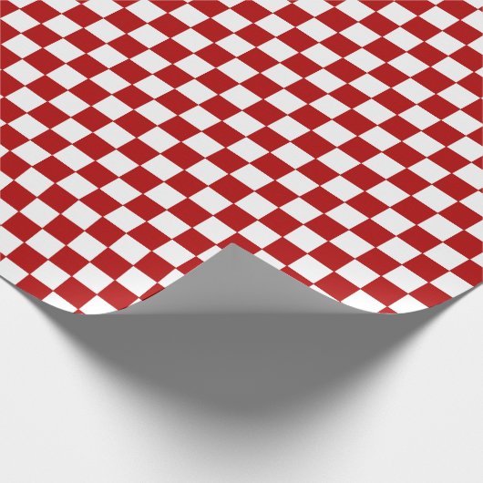 Gecontroleerd rood en wit cadeaupapier (Hoek)