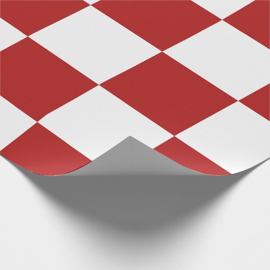 Gecontroleerd rood en wit cadeaupapier (Hoek)