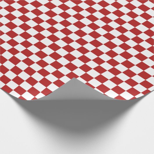 Gecontroleerd rood en wit cadeaupapier (Hoek)