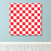 Gecontroleerd rood en wit canvas afdruk (Insitu (Houten vloer))