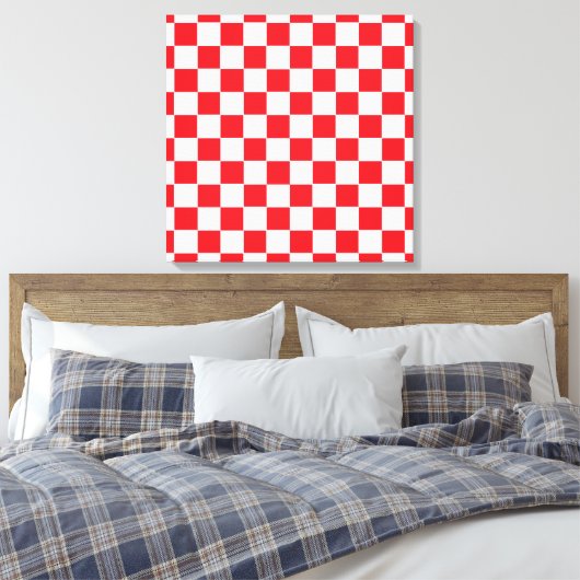 Gecontroleerd rood en wit canvas afdruk (Insitu (Slaapkamer))