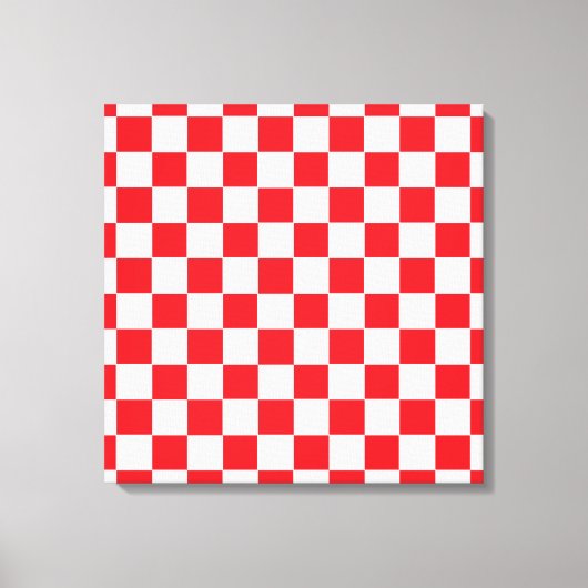 Gecontroleerd rood en wit canvas afdruk (Voorkant)