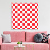 Gecontroleerd rood en wit canvas afdruk (Insitu (Woonkamer))