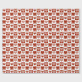 Gecontroleerd rood en wit hart Romantic Love Cadeaupapier (Vlak)
