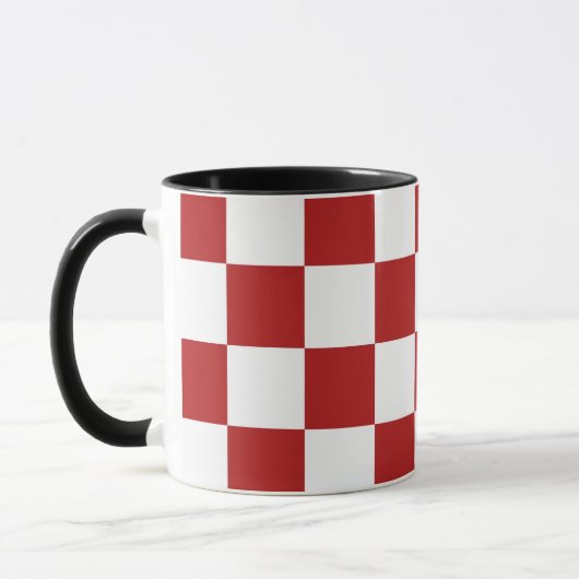 Gecontroleerd rood en wit mok (Links)