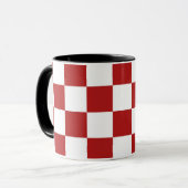 Gecontroleerd rood en wit mok (Voorkant links)