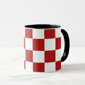 Gecontroleerd rood en wit mok (Voorkant rechts)