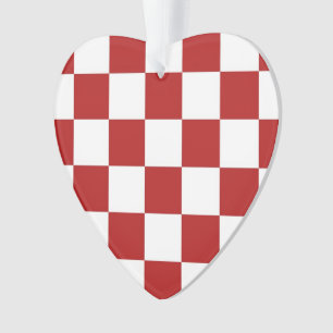 Gecontroleerd rood en wit ornament