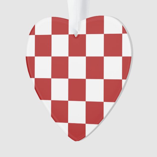 Gecontroleerd rood en wit ornament (voorkant)