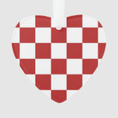 Gecontroleerd rood en wit ornament (voorkant)