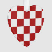 Gecontroleerd rood en wit ornament (voorkant)