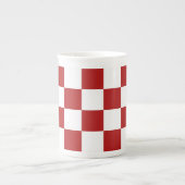 Gecontroleerd rood en wit porselein kop (Voorkant)