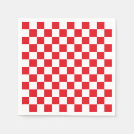 Gecontroleerd rood en wit servetten