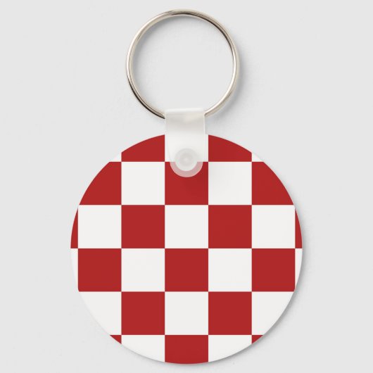Gecontroleerd rood en wit sleutelhanger (Voorkant)