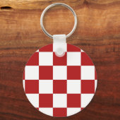 Gecontroleerd rood en wit sleutelhanger (Voorkant)