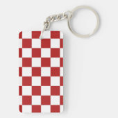 Gecontroleerd rood en wit sleutelhanger (achterkant)