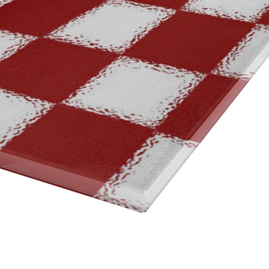 Gecontroleerd rood en wit snijplank (Hoek)