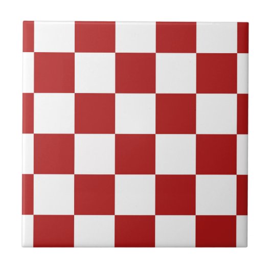 Gecontroleerd Rood en Wit Tegeltje (Voorkant)