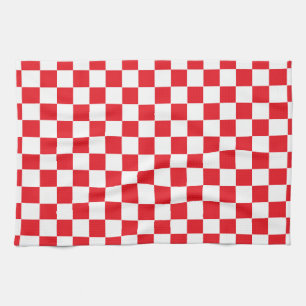 Gecontroleerd Rood en Wit Theedoek