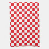 Gecontroleerd Rood en Wit Theedoek (Verticaal)