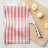 Gecontroleerd rood en wit theedoek (Quarter Fold)