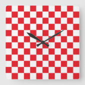 Gecontroleerd Rood en Wit Vierkante Klok (Voorkant)