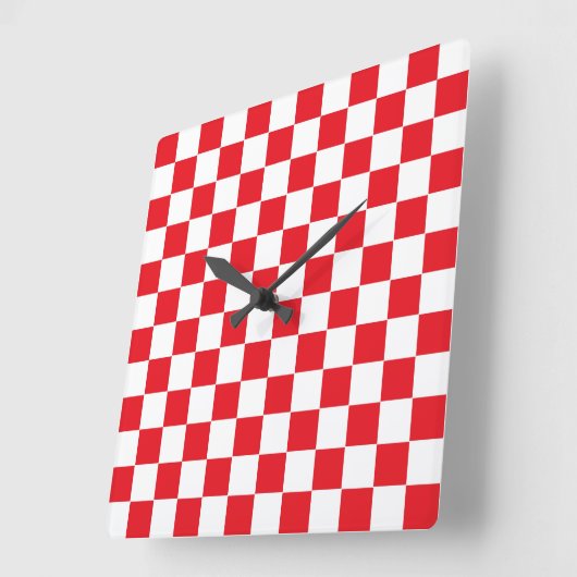 Gecontroleerd Rood en Wit Vierkante Klok (Hoek)