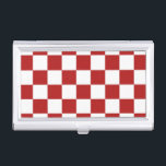 Gecontroleerd rood en wit visitekaarthouder<br><div class="desc">Het klassieke rode en witte gevlochten patroon van de kool is gemaakt van rijen van afwisselende witte en rode vierkanten. Voel u vrij om het product aan te passen zodat het uw eigen product wordt. Digitaal gemaakt 9000 x 6000 pixels afbeelding. Copyright ©2013 Claire E. Skinner, Alle rechten voorbehouden. Als...</div>