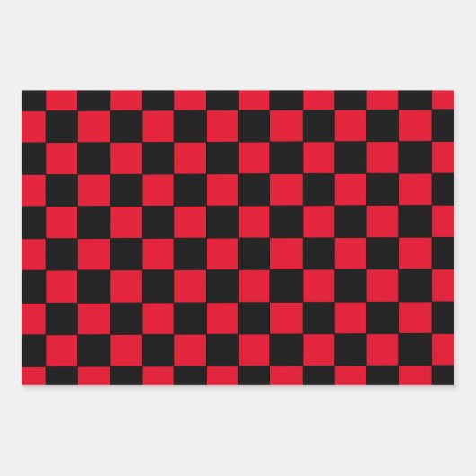 Gecontroleerd rood en zwart inpakpapier vel (Voorkant)