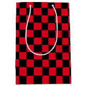 Gecontroleerd rood en zwart medium cadeauzakje (Voorkant)