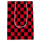 Gecontroleerd rood en zwart medium cadeauzakje (Achterkant)