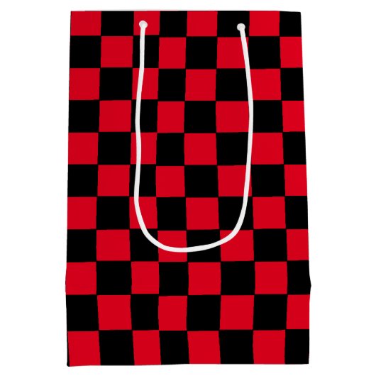 Gecontroleerd rood en zwart medium cadeauzakje (Achterkant)