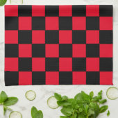 Gecontroleerd rood en zwart theedoek (Gevouwen)