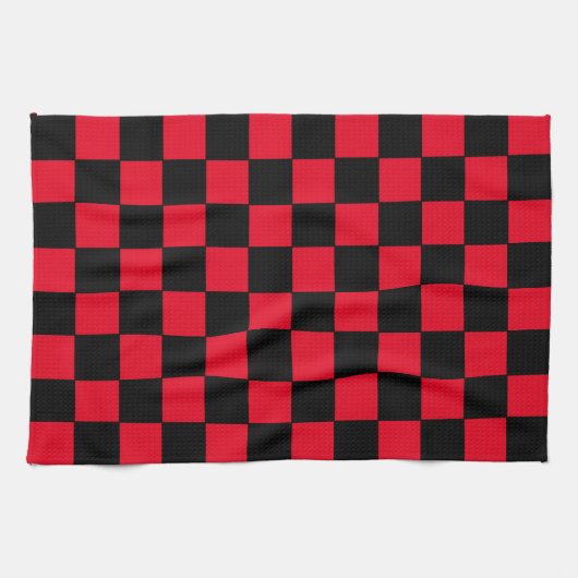 Gecontroleerd rood en zwart theedoek (Horizontaal)