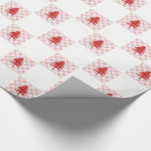 Gecontroleerd rood kerstpatroon cadeaupapier (Hoek)