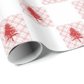 Gecontroleerd rood kerstpatroon cadeaupapier (Rol Hoek)