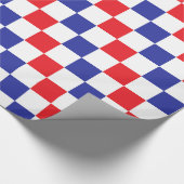 Gecontroleerd rood, wit en blauw cadeaupapier (Hoek)