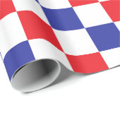 Gecontroleerd rood, wit en blauw cadeaupapier (Rol Hoek)