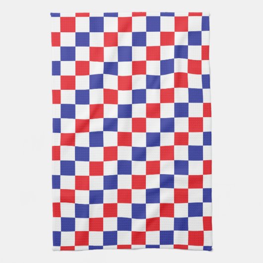 Gecontroleerd rood, wit en blauw theedoek (Verticaal)