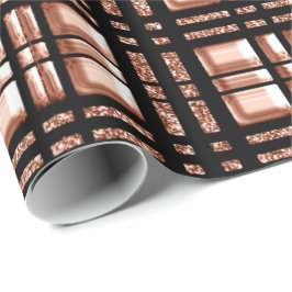Gecontroleerd Roos voor geometrie Gold Copper Blac Cadeaupapier