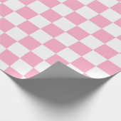 Gecontroleerd Roze en Wit Cadeaupapier (Hoek)