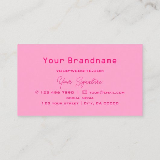 Gecontroleerd Roze en Witte Modern met Logo Stijlv Visitekaartje (Achterkant)