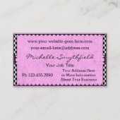   gecontroleerd roze meisje visitekaartje (Achterkant)