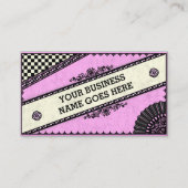   gecontroleerd roze meisje visitekaartje (Voorkant)