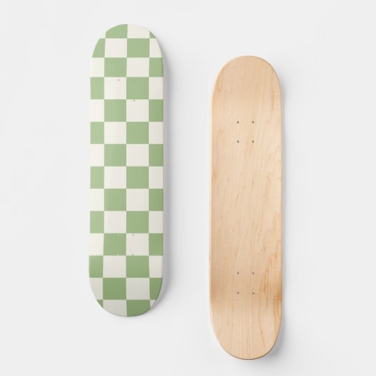 Gecontroleerd Sage- en Cream-patroon Persoonlijk Skateboard (Voorkant)