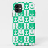Gecontroleerd scheepsankerpatroon - Ocean Green Case-Mate iPhone Case (Achterkant)