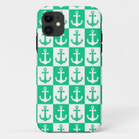 Gecontroleerd scheepsankerpatroon - Ocean Green
